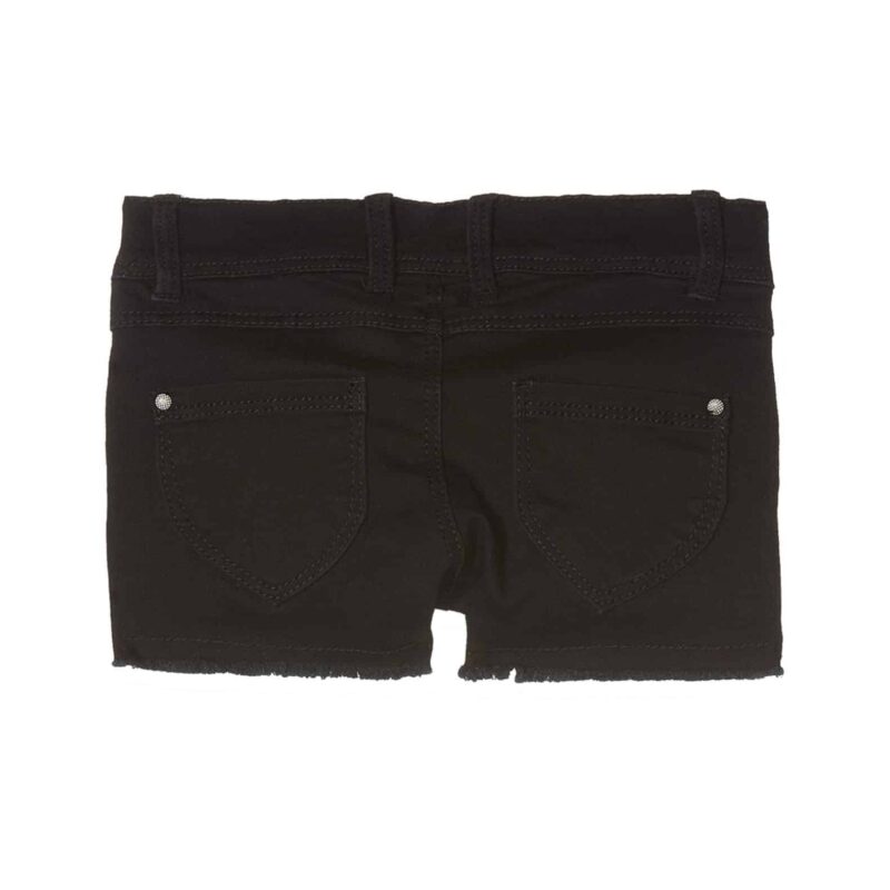 NAME IT Mädchen Jeans Shorts Nittorina Slim DNM Fransen in Schwarz – Detailbild 1 – jetzt kaufen bei Lifetex-Heimtextilien.de