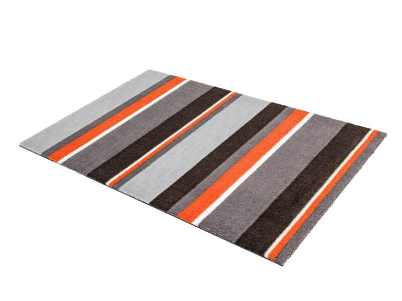 SCHÖNER WOHNEN Fußmatte Brooklyn | 66 x 110 cm, Streifen Grau-Orange randlos | Türmatte, Sauberlaufmatte – Detailbild 1 – jetzt kaufen bei Lifetex-Heimtextilien.de