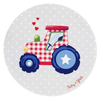 Babyglück Kinderteppich "Traktor" | 100 cm rund – jetzt kaufen bei Lifetex-Heimtextilien.de
