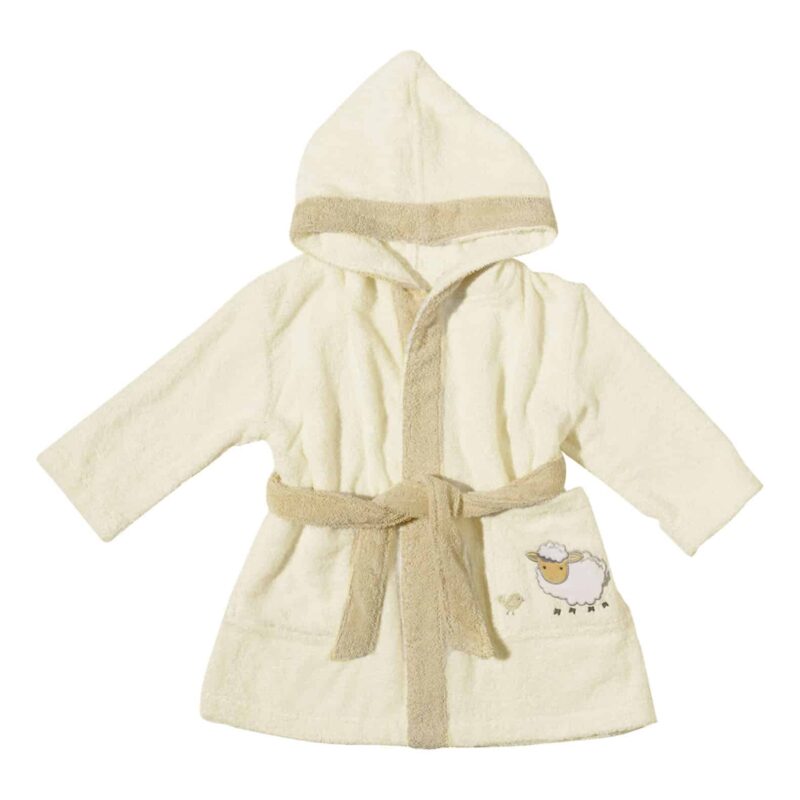 EGERIA Baby-Bademantel Sheep Unisex mit Kapuze für Mädchen und Jungen in Beige – jetzt kaufen bei Lifetex-Heimtextilien.de