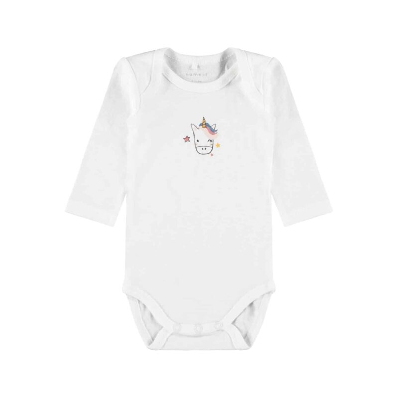 NAME IT 3er Pack Baby-Mädchen Langarm Bodies Einhorn Punkte in Weiß/Altrosa – Detailbild 1 – jetzt kaufen bei Lifetex-Heimtextilien.de