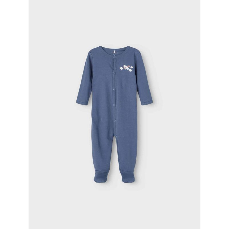 NAME IT 2er Pack Baby-Jungen Schlafanzug Flugzeuge Schlafstrampler Druckknöpfe in Weiß/Blau – Detailbild 5 – jetzt kaufen bei Lifetex-Heimtextilien.de