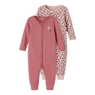 NAME IT 2er Pack Baby-Mädchen Schlafanzug Marienkäfer Schlafstrampler Zip in Altrosa – jetzt kaufen bei Lifetex-Heimtextilien.de