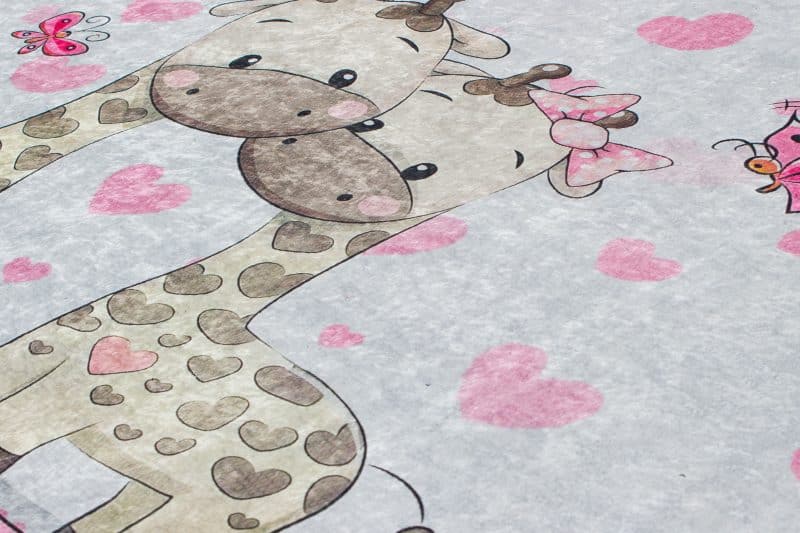 Kinderteppich Brücke Giraffen mit Herzen | ca. 80 x 150 cm – Detailbild 4 – jetzt kaufen bei Lifetex-Heimtextilien.de