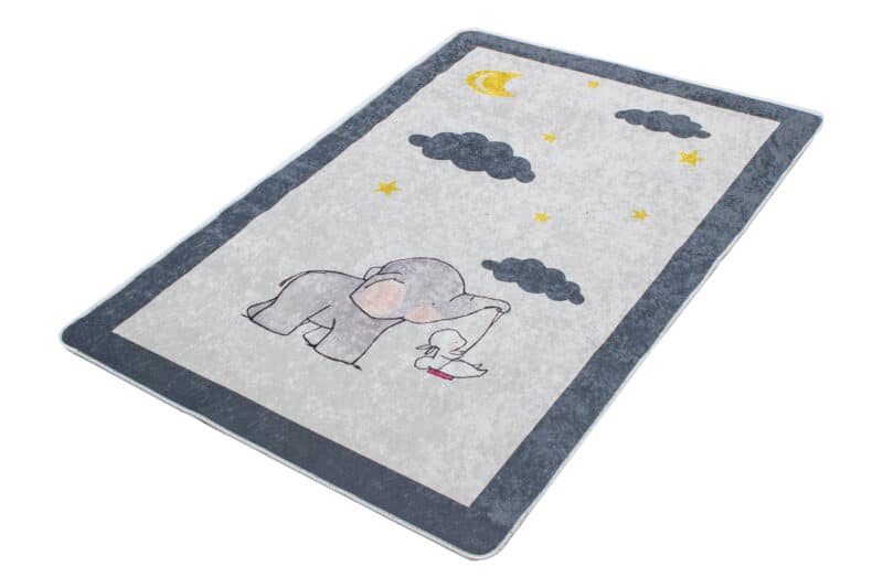 Kinderteppich Elefant Hase Wolken Mond | ca. 120 x 180 cm – Detailbild 1 – jetzt kaufen bei Lifetex-Heimtextilien.de