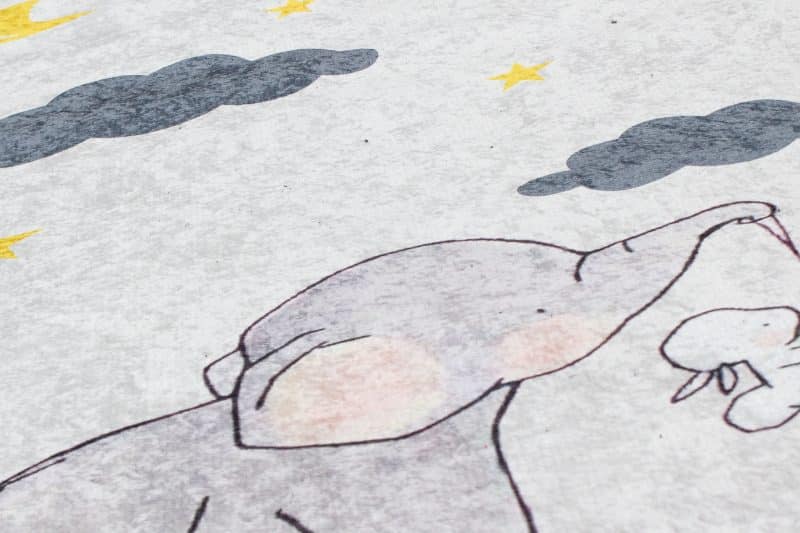 Kinderteppich Elefant Hase Wolken Mond | ca. 120 x 180 cm – Detailbild 4 – jetzt kaufen bei Lifetex-Heimtextilien.de