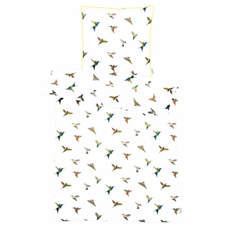 Apelt Bettwäsche-Garnitur Kolibri GOTS Vögel 135x200 + 80x80 cm Weiß – jetzt kaufen bei Lifetex - Textile Lebensqualität