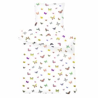 Apelt Bettwäsche-Garnitur Lucky GOTS Schmetterlinge 135x200 + 80x80 cm Weiß – jetzt kaufen bei Lifetex - Textile Lebensqualität